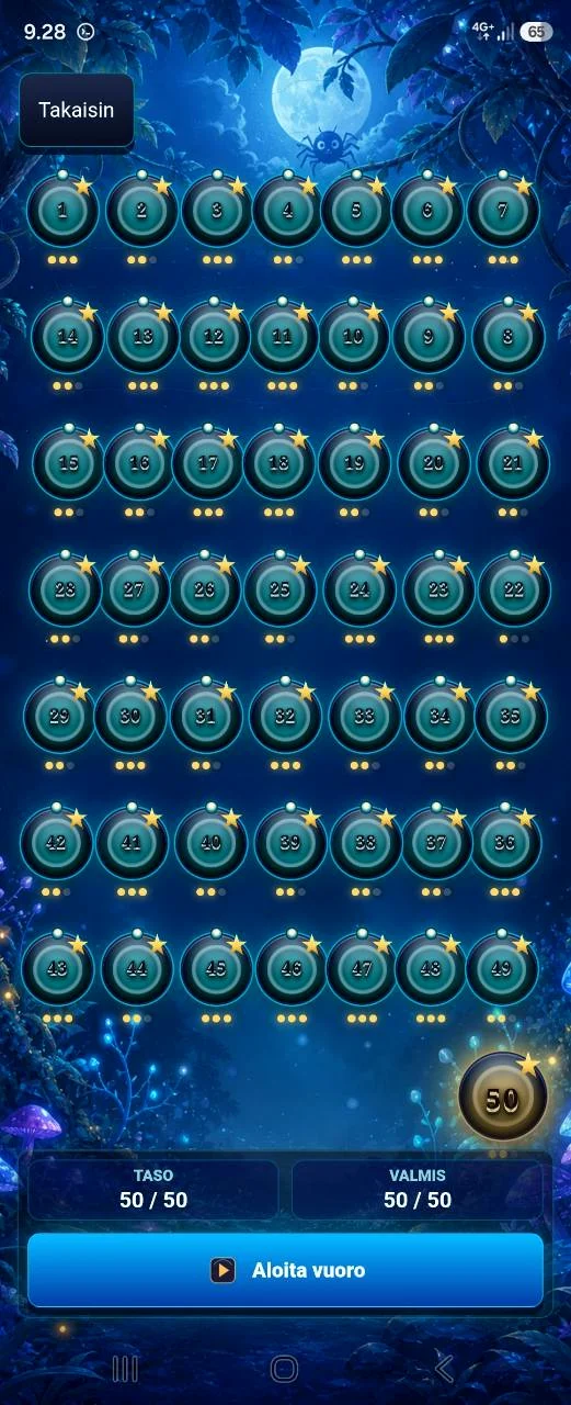 Annoying Spider level select screen with many completed levels